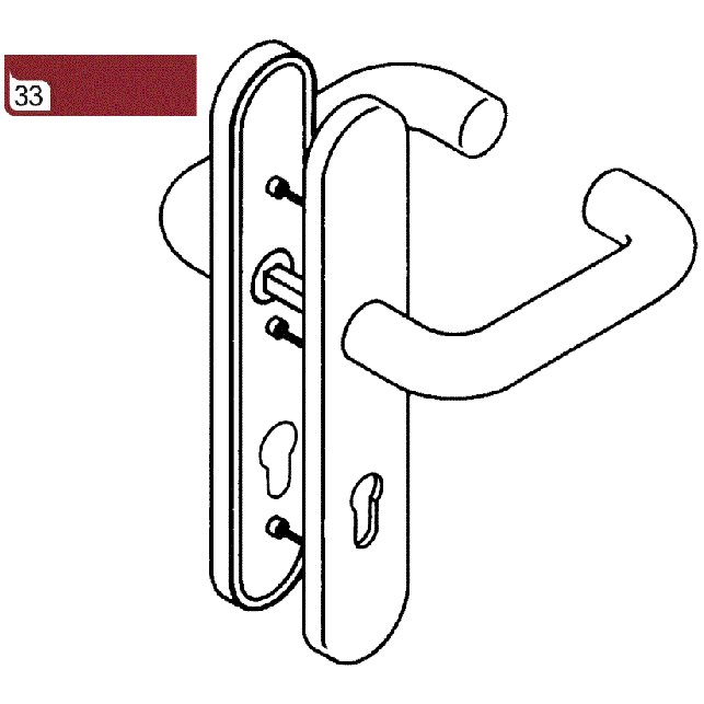 HEWI 111R01.270 PZ Zimmergarnitur 111.23R / 235.23R (33) rubinrot